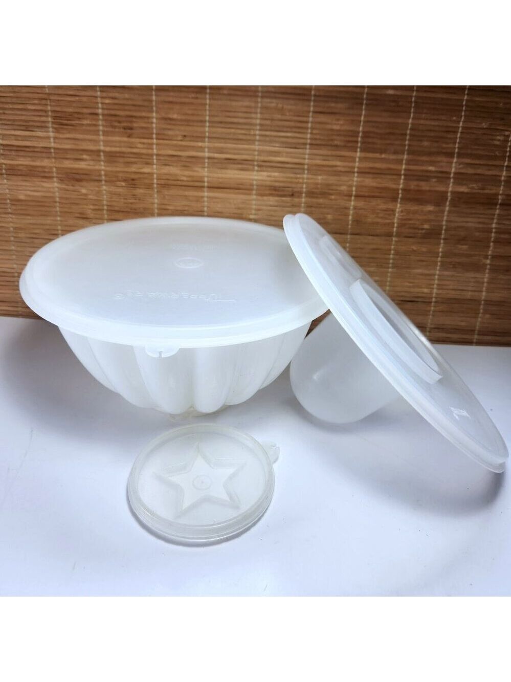 Tupperware Jelly Mold Par T Large Jello or Ice Mold 5 Piece Set Vintage